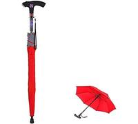 Multi-Function Elderly Crutches Umbrella Walking Cane Stick, Aluminum Walking Aids with LED Light with Comfort Handle Ideal Daily Living Aid