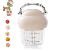 Multi-Function Electric Meat Grinder, Electric Mini Garlic Chopper, Portable Kitchen Vegetable Chopper & Grinder, USB Charging, for Chili, Fruit, Meat (Beige)