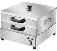 Rice Noodle Roll Steamer Multi-Function Electric Steam Cooker, Steamer Chinese Food Electric Cantonese Rice Noodle Rolls Machine, 2 Layer Rice Noodle Roll Steamer Machine with 3 Steameing Tray