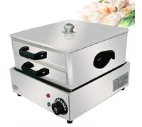 Multi-Function Electric Rice Noodle Roll Steamer, Commercial Rice Noodle Roll Steamer, with Extra Trays, Top Open Design for Chinese Cheung Fun and Bun Warming