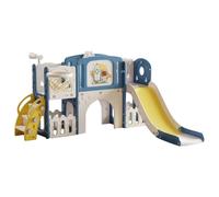 Multi-Function Extra Long Toddler Slide Playset, Blue&Yellow