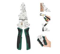 Multi-Function Foldable Wire Stripper with Voltage Tester,Professional Foldable Multi-Tool Pliers for Electricians,Multifunctional Wire Stripping Pliers for Cutting, Stripping & Pulling Wires Cable