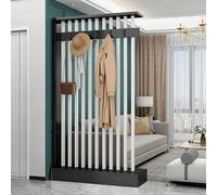 Multi-Function Freestanding Room Divider Partition - Stylish Wall Divider for Office Living Room Bedroom & Small Apartments (White & Black 108x25x202cm)