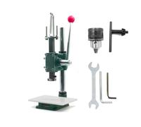 Multi-function Hand Press and Hole Punch Machine for stamping Leather Stitching Holes with 1.5-13MM Chuck and 4.4cm Press Plate Get Your Craft Work Slient (YVK-16S-PP-CK1)