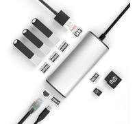 Multi-function hub USB C Hub Laptop Docking Station Type C Multiport Adapter High-speed US (8in1 [Gigabit network port -4K@30Hz])