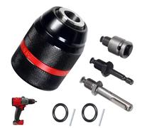 Multi - Function Keyless Drill Chuck for 1/2-20UNF Mount 1.5-13mm Self-tighten Drill Chuck for Multiple Purposes,Including 3/8" SDS-Plus Shank,1/4" Hex Shank,1/2" Impact Wrench Adapter