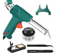 Multi-Function Laser Welder Five-Piece Set, Versatile Welding Gun, Internally Heated Industrial Laser Welding Tools, Automatic Corded Solder Iron Internal Heat Electric Welding Gun (Green)