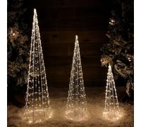 Multi Function LED White Tree Cone Trio with 640 Warm White LEDs Samuel Alexander White One Size