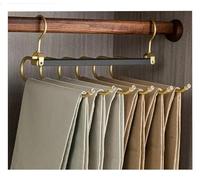 Multi-function Magic Pants HangersRotatable Folding Aluminum Alloy Trouser HangerNon-Slip 6 in 1 Rack for Home Travel Dorm