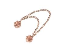 Multi-Function Metal Magnetic Clothing Clip, Magnetic Buttons Leg Cuff Fixing Pin, Tassel Chain Cuff-link Non-hole Waist Buckle(Rose Gold Flower)
