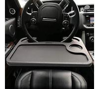 Multi-function Portable Car Steering Wheel Desk Table, Steering Wheel Double-sided Trays, Laptop Stand Table Holder Fits Most Vehicles Steering Wheels for Travels (Black)
