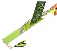 Multi-Function Potato Vegetable Cutter Fruit Slicer Kitchen Chopper with Adjustable 3 Stainless Steel Blades Household Green