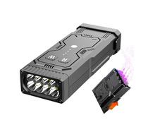 Multi Function Rechargeable Self-Defense LED Flashlight with Arc Lighter Hidden Camera Detectors, Portable Self Protective Tactical Flashlight for Travel,Camping,Emergency,Gifts for Men&Women (Black)