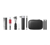 Multi Function Repair Kit With Ratchet Wrench And Tire Levers In Portable Storage Box For Cycling Maintenance And Fixes