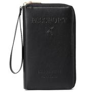 Multi-Function RFID Travel Passport Wallet with Phone Pocket - Ultimate Passport Holder for Women & Men | Holds Phones, Passports, Cash, Cards & Boarding Passes, Black, Morden