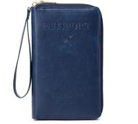 Multi-Function RFID Travel Passport Wallet with Phone Pocket - Ultimate Passport Holder for Women & Men | Holds Phones, Passports, Cash, Cards & Boarding Passes, Blue, Morden