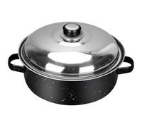 Multi Function Roasting Pan with Double Handles for Corns and Potatoes | Enamel and Stainless Steel Build, Heat Resistant Design, Home or Restaurant Use, Sweet Potato Baking Pan