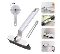 Multi-Function Rotating Crevice Cleaning Brush Crevice Gap Cleaning Brush Hard Bristle Crevice Cleaning Brush with Handle Groove Window Gaps Cleaning Brush Crevice Cleaning Tool for Corners (White)