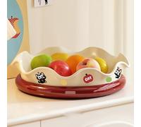 Multi-Function Rotating Fruit Bowl Extra Large Snack Organizer with Drain Base Snack Dry Fruit Plate for Serving Snacks Vegetables Fruits Cat