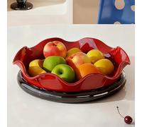 Multi-Function Rotating Fruit Bowl Extra Large Snack Organizer with Drain Base Snack Dry Fruit Plate for Serving Snacks Vegetables Fruits Cat