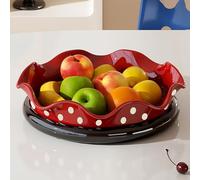 Multi-Function Rotating Fruit Bowl Extra Large Snack Organizer with Drain Base Snack Dry Fruit Plate for Serving Snacks Vegetables Fruits Cat
