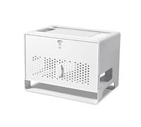 Multi-Function Router Storage Box with Door for Cable Management and Organized WiFi Modem Setup
