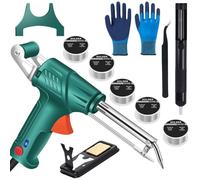 Multi-Function Soldering Iron Soldering Gun Set, 60W External Heating, Portable Laser Welder for Stainless Steel and Aluminum-20.5 * 14.5 * 4.2cm||Black