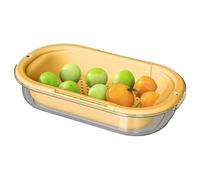 Multi-function Space Saving Fruit Sink Strainer Basket | Kitchen Drainer For Food Washing Vegetables Berries Salad Draining Dish For Sink Camper