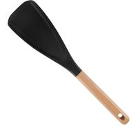 Multi-Function Spoon,Noiseless Silicone Spatula for Cooking,2-in-1 Long Wood Head Matte Silicone Scoop Salad Spoons for Every Family That Cooks