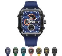 Multi-Function Sport & Casual Digital Watch, Tide Street Sports Design with Three Eyes and Six Needles, Fashion Sports Watches Anti-Vibration and Anti-Drop, 50m Waterproof LED Night Light Display(Dark