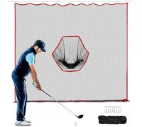 Multi Function Sports Net 10x10ft - Portable Practice Catch Net, Resistant Mesh Barrier, Central Pocket Target Trainer, Assembly Exercise System | Improvement Solution For Baseball Golf Badmint