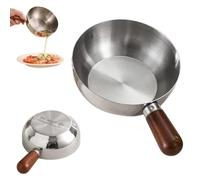 Multi-Function Stainless Steel Cooking Pot with Wooden Handle,Milk Pot,Kitchen Saucepan for Heating Milk Melting Chocolate Making Sauce Cooking Noodles Soup Butter Warmer