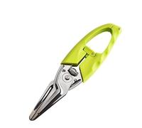 Multi Function Stainless Steel Scissors Spring-Loaded With Anti-Slip Handle & Safety Lock, Green