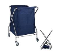 Multi-Function Storage Trolley Organizer Cart Foldable Rolling Laundry Basket With Wheels, 200L Laundry Sorter Cart For Nursery, Restaurant