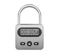 Multi Function Timing Padlock, LCD Display, Metal Construction, Auto for UNLOCK, USB Rechargeable (Gray)