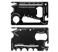multi-function tool and card, Black Stainless Steel Metal Multi-Function Bottle Opener Card, Convenient Outdoor Tools