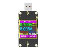 Multi Function USB Tester with Voltage and Current Measurement Compatible with Fast Charging Protocols for Power Banks and Chargers