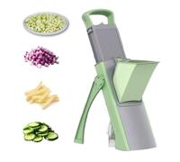 Multi-Function Vegetable Slicer Manual Operation, Hand-Friendly Design Stainless Steel Blades Four Modes for Effortless Slicing, Dicing, French-Frying and Slicing The Ultimate Kitchen Prep Tool Green