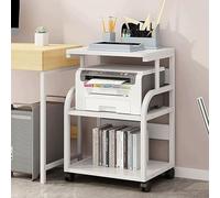 Multi-Functional 2/3/4 Tier Printer Stand on Wheels Hey-Duty Printer Cart & Office Sulies rage White Printer Tab for Home & Office Use