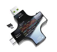 Multi Functional 2 in 1 Type C USB Tester, IPS Color Display Digital Multimeter,USB Power Meters, Voltage,Current, Power Capacity, Temperature,Working Time Detectors (with OTG Adapter)