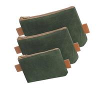 Multi-functional 3-piece tool bag set waxed canvas pouch is a zippered canvas pouch for efficient hardware organization storage bags