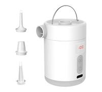 Multi-functional 4000Mah Rechargeable Battery Air Pump with Led Light for Waterbeds and Swim Ring Inflation(White)