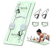 Multi-Functional Ab Roller Automatic Rebound, Ab Exercise Board, Foldable Abdominal Board with Elbow Support and Resistance Bands, Pilates Board