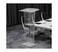 Multi-Functional Acrylic Podium Stand - Modern Clear Lectern for Church & Classroom, Premium Customer Reception Desk, 60x45x110cm, Elegant White Design