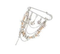 Multi Functional Alloy Crystal Heart Pin Adornment Detachable Anklet Chain Jewelry for Formal or Casual Wear Elegant Heart Shaped Accessory