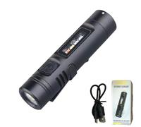 Multi-Functional Aluminum Alloy Mini Flashlight,USB-C Rechargeable Pocket Flashlight with 6 Modes,Compact Small LED Torches,High Lumens Super Bright Mini Torch for Camping,Hiking,Emergency (Black)