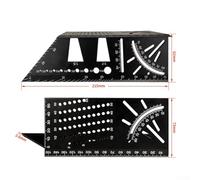 Multi-Functional Angle Ruler for 45° and 90° Measurements, Stainless Steel & ABS Layout Tool for Woodworking, Drilling Alignment, Dovetail Joi(Aluminum Alloy)