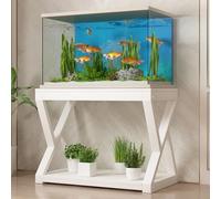 Multi-Functional Aquarium Stand, Versatile Storage, Two-Tier, Height: 72 Cm / 28.3 Inches, Ideal For Living Rooms And Balconies(White,23.6x19.7in)