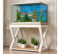 Multi-Functional Aquarium Stand, Versatile Storage, Two-Tier, Height: 72 Cm / 28.3 Inches, Ideal For Living Rooms And Balconies(White+Yellow,31.5x19.7in)
