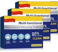 Multi-Functional Bio-Enzyme Cleaning Tablets, Bio-Enzyme Explosive Salt Active Enzyme Laundry Stain Remover Cleaning Agents,Household Cleaning Tablets,Kitchen All-Purpose Cleaning Powder (3Box)